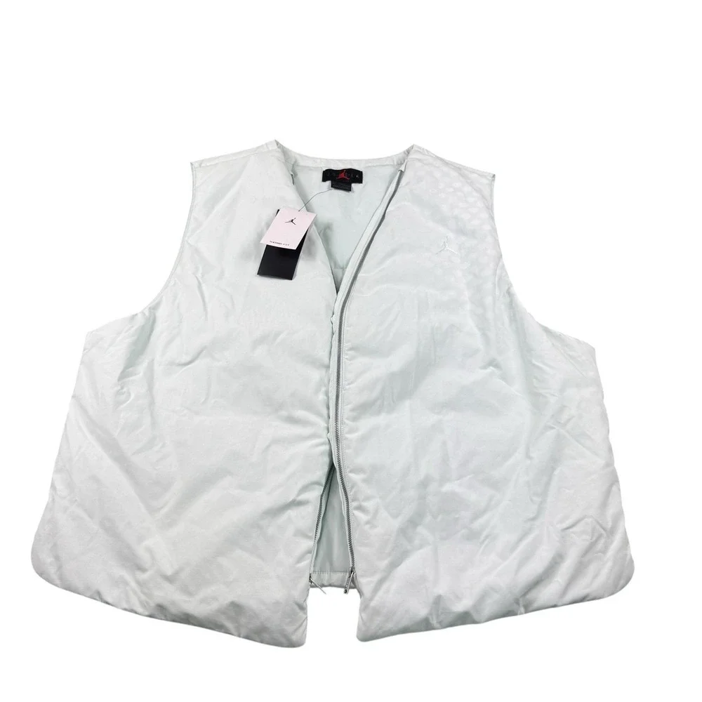 Jordan Light Blue Therma Fit Snap Zip Mens Vest 2XL HQ8823-394 NWT
